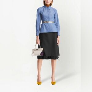 NWT $1248 Tory Burch English-mohair Skirt